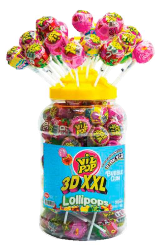 Леденцы карамельные на палочке "Vil pop", 30 г * 60 шт * 6 банок