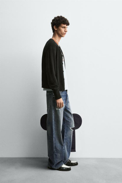 ZARA HARRY LAMBERT X DISNEY КАРДИГАН С НАШИВКОЙ MINNIE MOUSE, ЧЕРНЫЙ