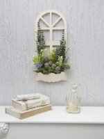 Панно на стену для интерьера "Окно с цветами"