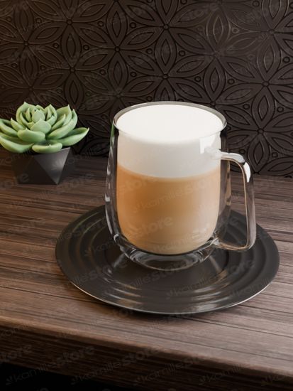 Набор стеклянных чашек 2 шт. 300 мл. Kamille KM 9007 с двойными стенками