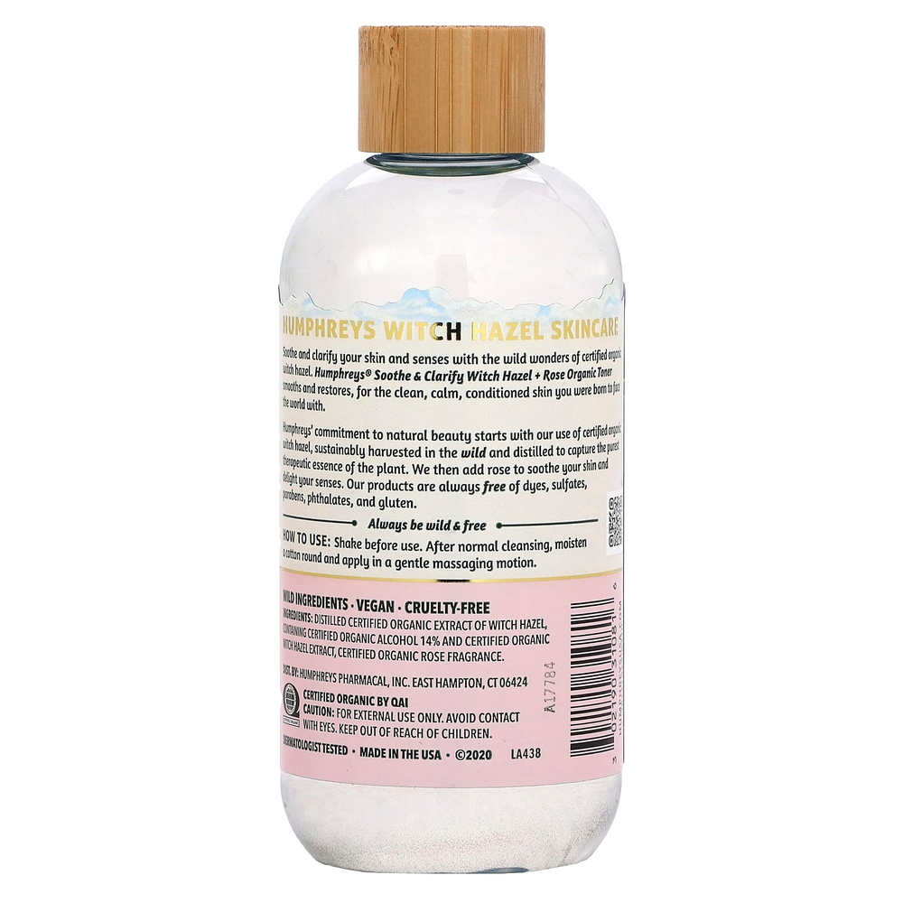 Humphreys, Witch Hazel, органический тоник с розой, успокаивает и очищает, 236 мл (8 жидк. унц.)