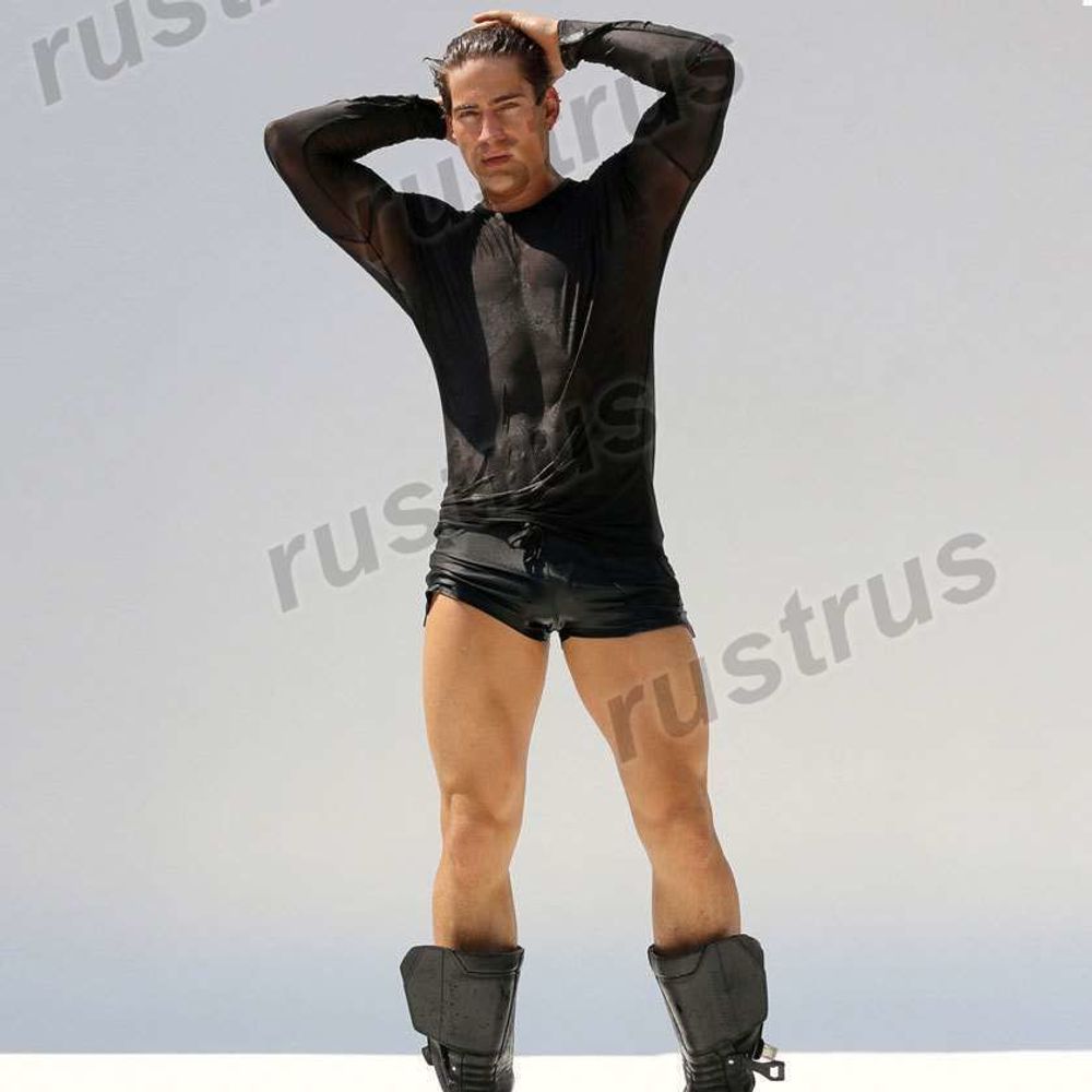 Мужские плавки черные с внешним карманом спереди  Aqux 29910