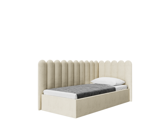 Савоярди ПМ-407 Кровать с мягкой обивкой с ПМ (правая) Formula 102 (Крем)