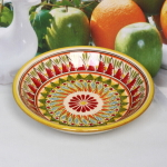 Тарелка глубокая 19*4см зеленая Риштанская Керамика