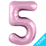 Цифра 40" №5 розовый фламинго, с гелием #755396-HF2