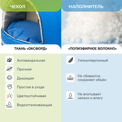 Дом эстрада ZOOEXPRESS "Oxford" с двухсторонней подушкой, синий/серый