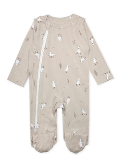 Комбинезон швы наружу на молнии Утята РУБЧИК Светлый кофе RinaAmari