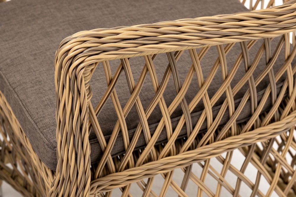 "Латте" обеденная группа плетеная, цвет соломенный