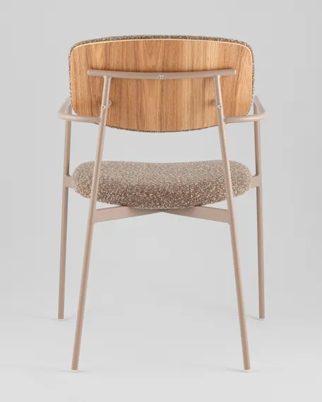 Стул с подлокотниками Talio, коричневый, бежевые ножки