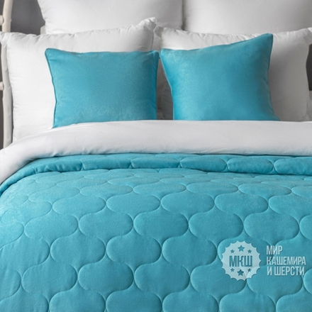 Стеганое покрывало в спальню ДОВВЕР (арт. BL02-288-09) - 230х250 см. - голубое