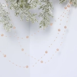 Бусы на ёлку 2м «Роса» d-7,5мм, Розовое золото