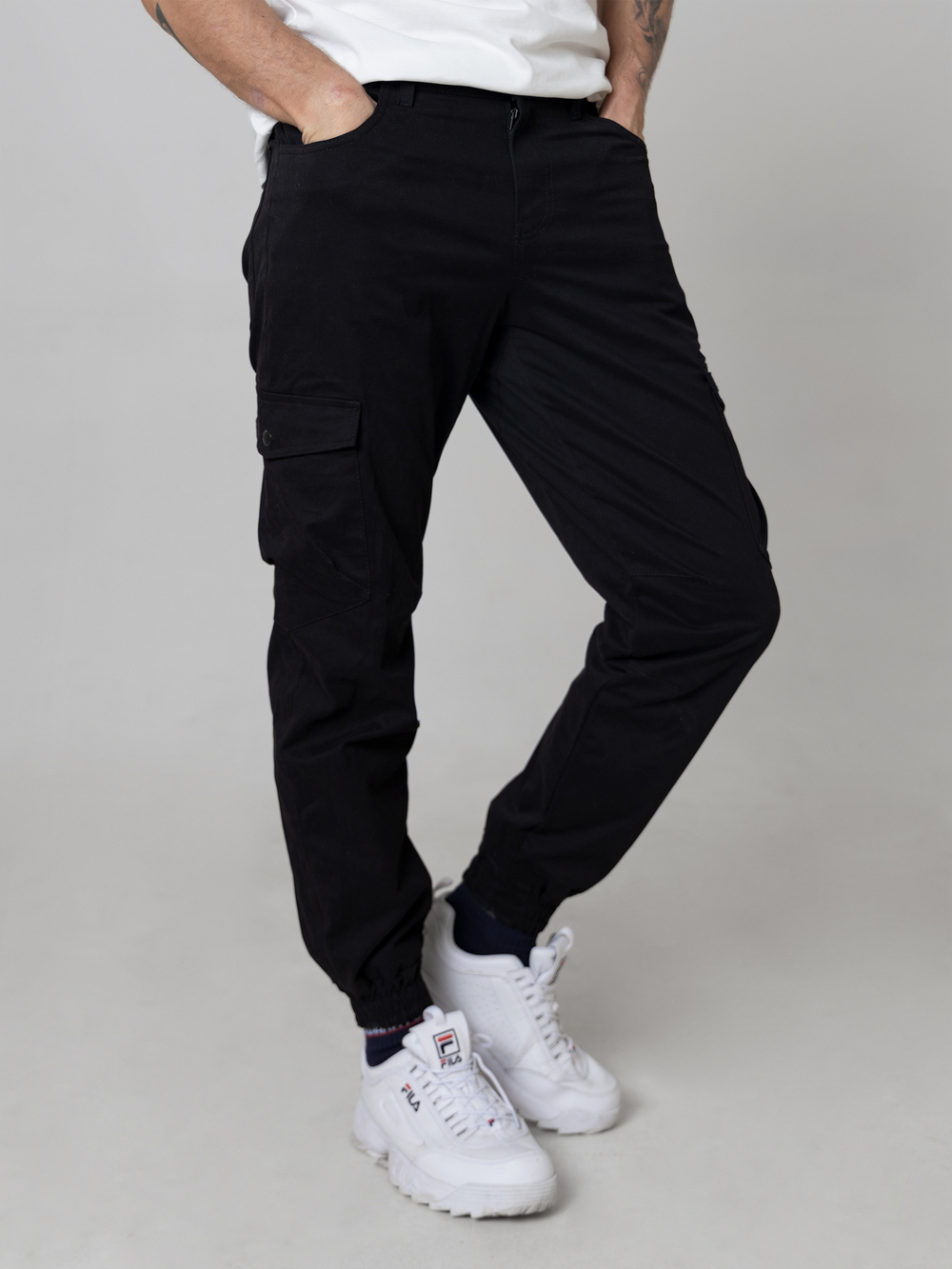 Брюки карго мужские утепленные Город Горький черный