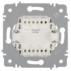 Выключатель Intro Accent 6-104-01 двойной, 10А-250В, IP20, СУ, AL/CU, белый