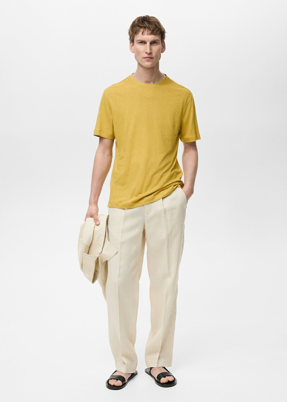 Льняная футболка slim fit