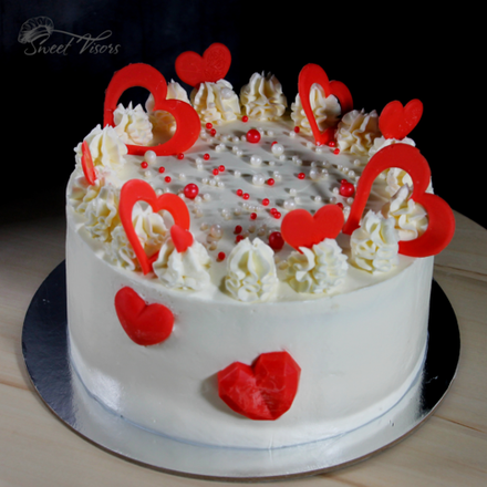 "Красные сердечки" (декор)