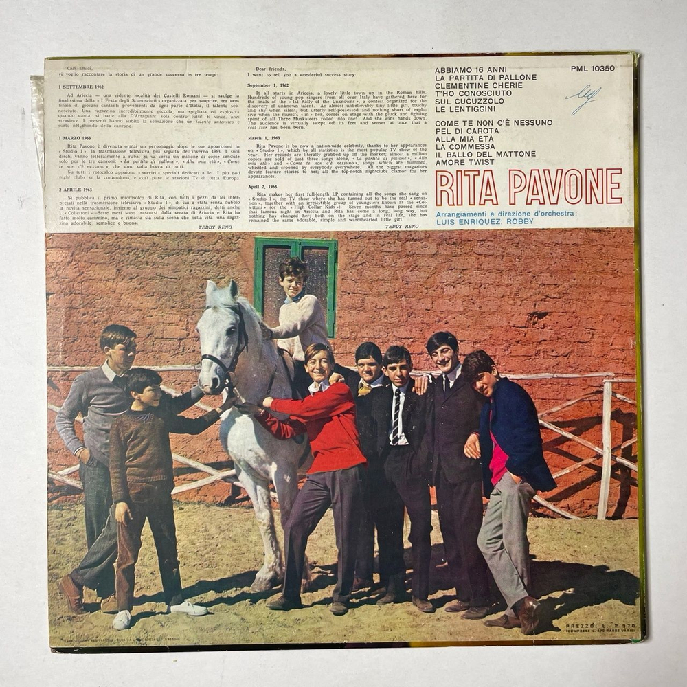 Винтажная виниловая пластинка LP Rita Pavone (Italy 1963)