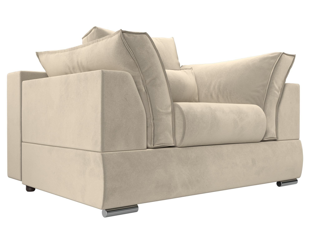 Кресло Пекин, Бежевый, Микровельвет, 115383