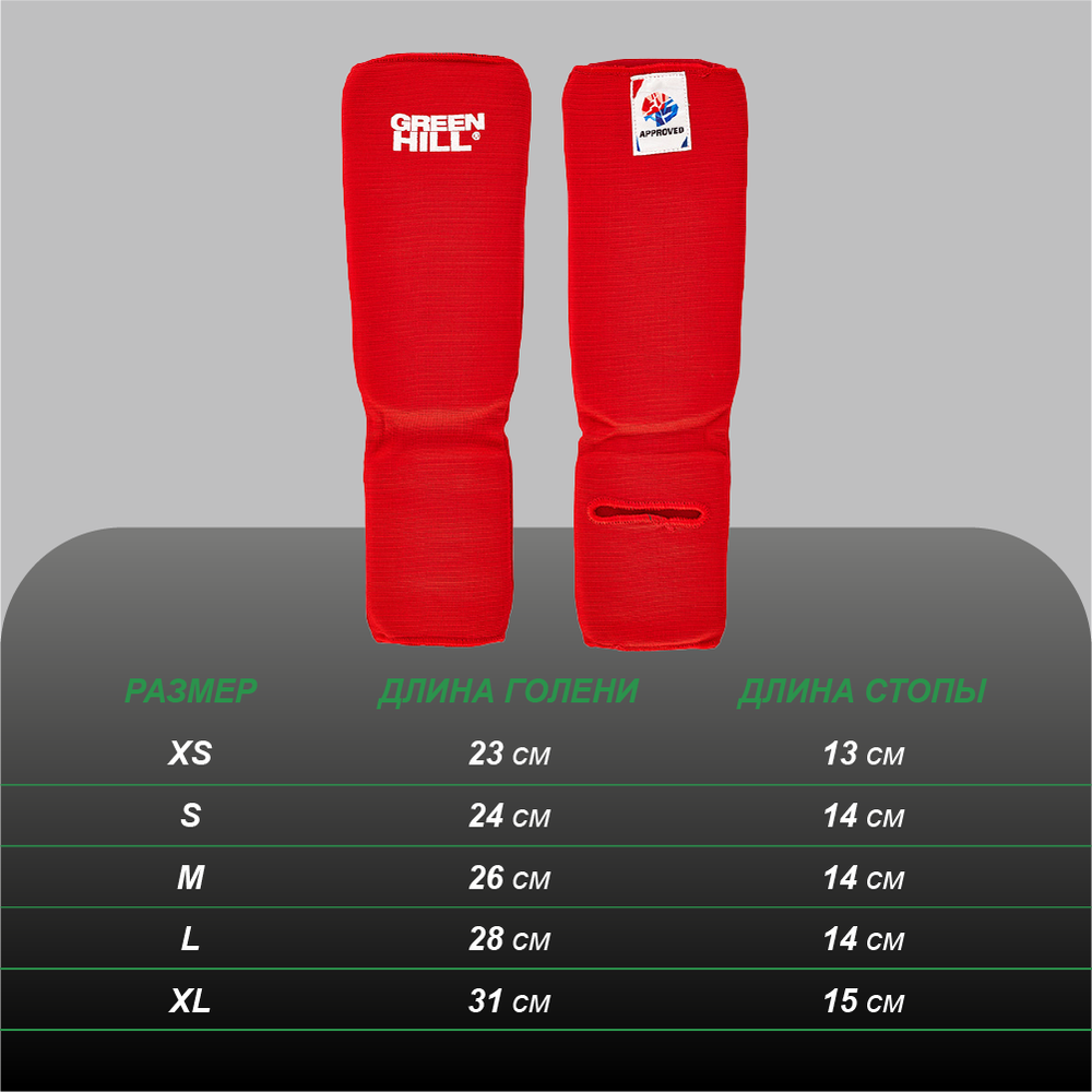 SIC-6131cs Защита голень-стопа COMBAT SAMBO красная
