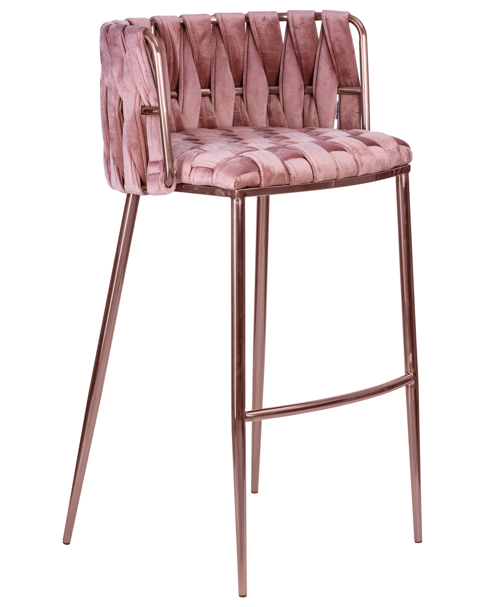 Стул барный DOBRIN EMMA ROSE GOLD, розовый велюр (VF-10)