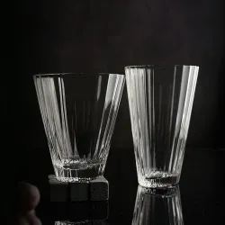 Стакан Хайбол 360 мл "Fire Optical" d 8,4 см h14 см оптические грани дно овал P.L. - BarWare [6]