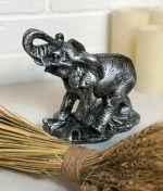 Статуэтка из гипса «Слон» 19*16см античное серебро
