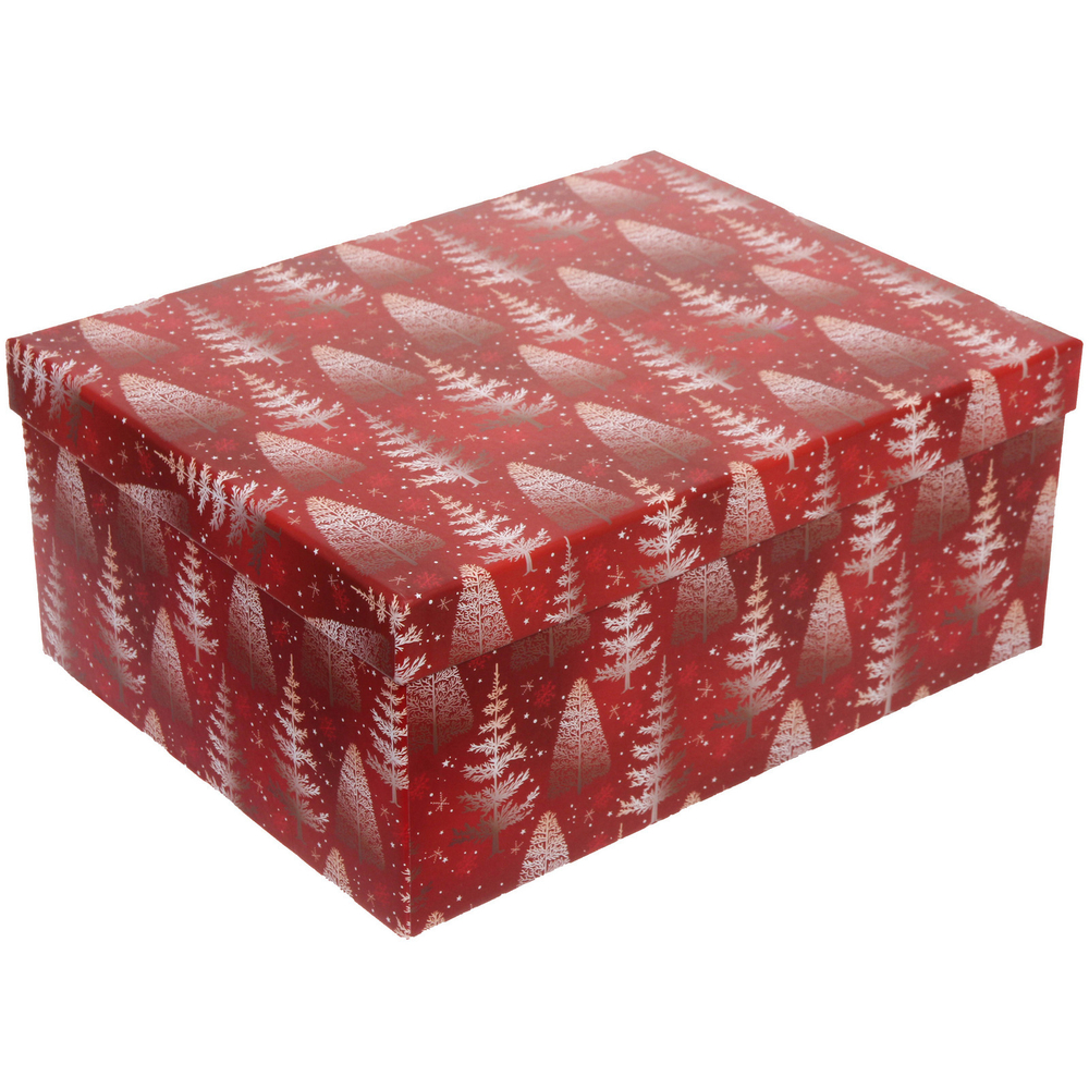 Коробка подарочная «Веселые елочки» 37,5*29*16 см