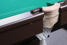 Домашний СБ 6 (Пул, светлый орех (выкрас), Сукно amp;quot;Euro Pro 50amp;quot; ш1.98м бургундия, Х/б сетка)