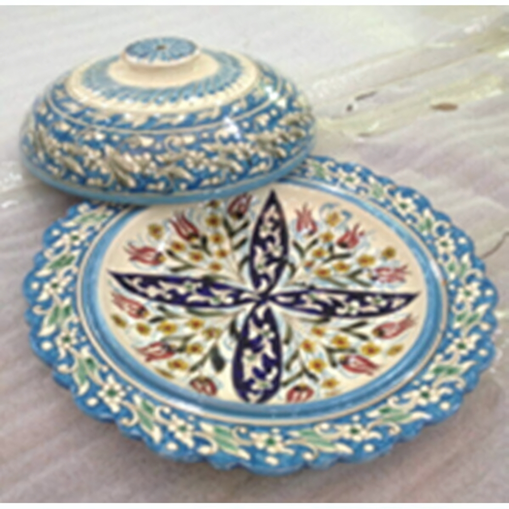 Блинница большая Qora galam Риштанская керамика 20*17см