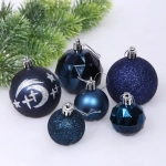 Набор шаров «Winter shine» 6 см + 4 см (24 предмета), Сапфир