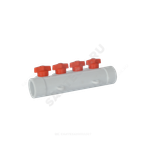 Коллектор PP-R белый Дн 32х20 на 5 выходов с кранами VALFEX 101133205