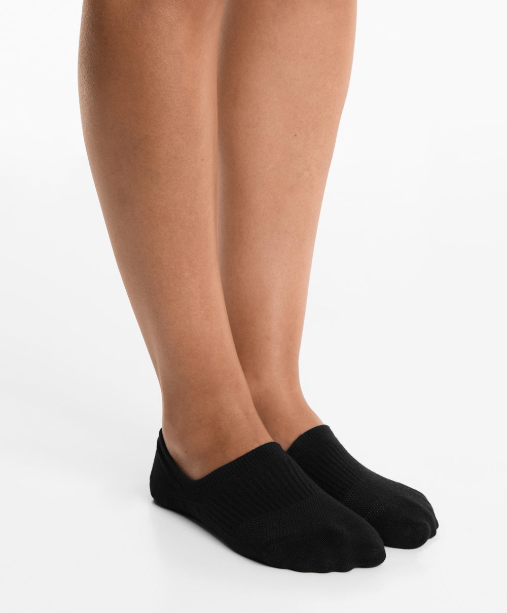 OYSHO Набор из трех пар спортивных невидимых носков из хлопковой смеси, серый меланж