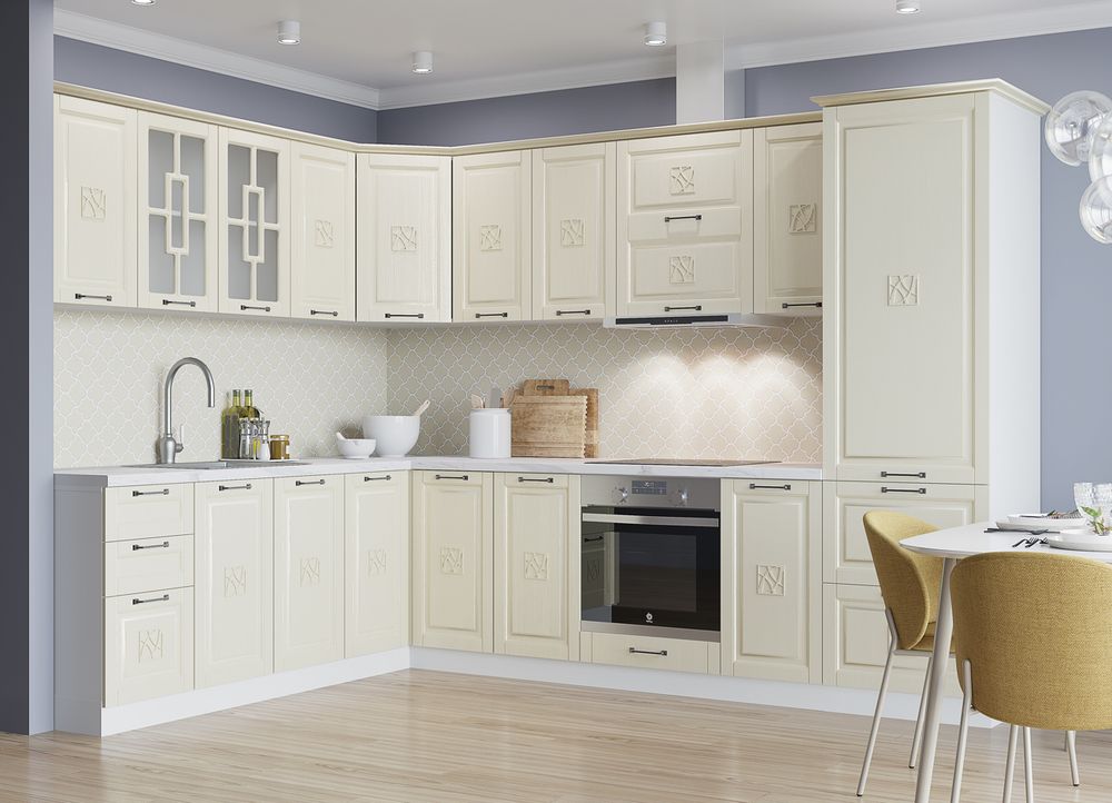 Модульный кухонный гарнитур «Тито» (Перламутр), ЛДСП/МДФ, ДСВ Мебель