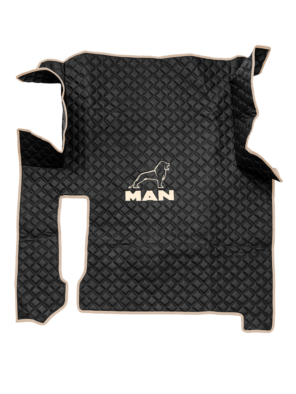 Ковры MAN TGX (автомат, механика) (экокожа, черный, бежевый кант, бежевая вышивка)