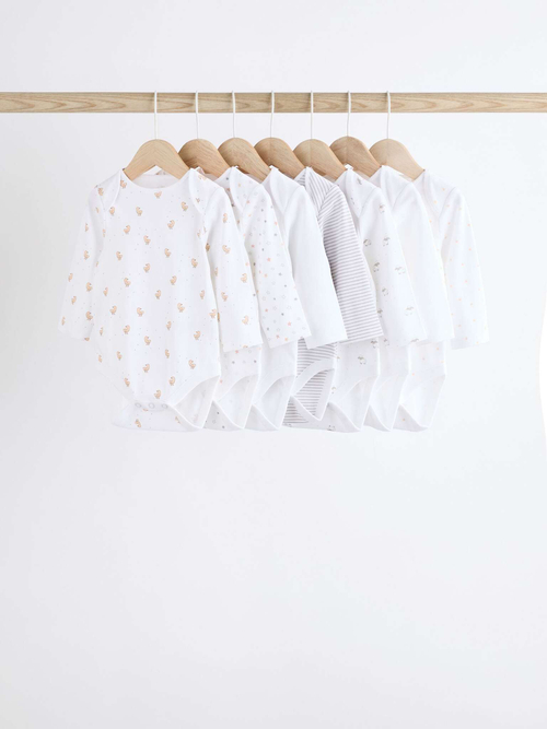 Боди с длинным рукавом для малышей Next K79-893, 7 шт., Белый