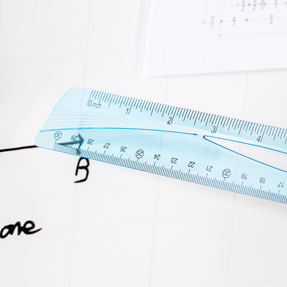 Линейка DELI "Woove" 30 см, тонированная голубая