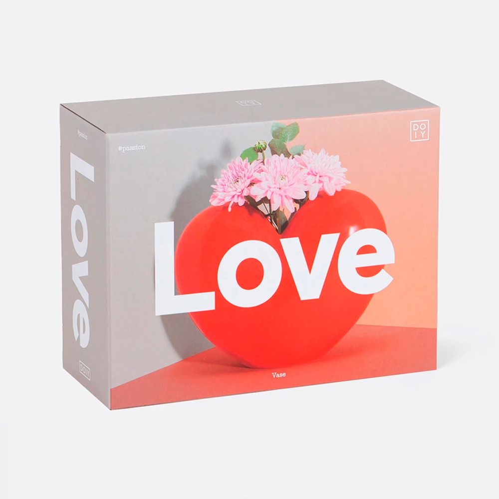 Ваза для цветов Love, 15,5 см, красная