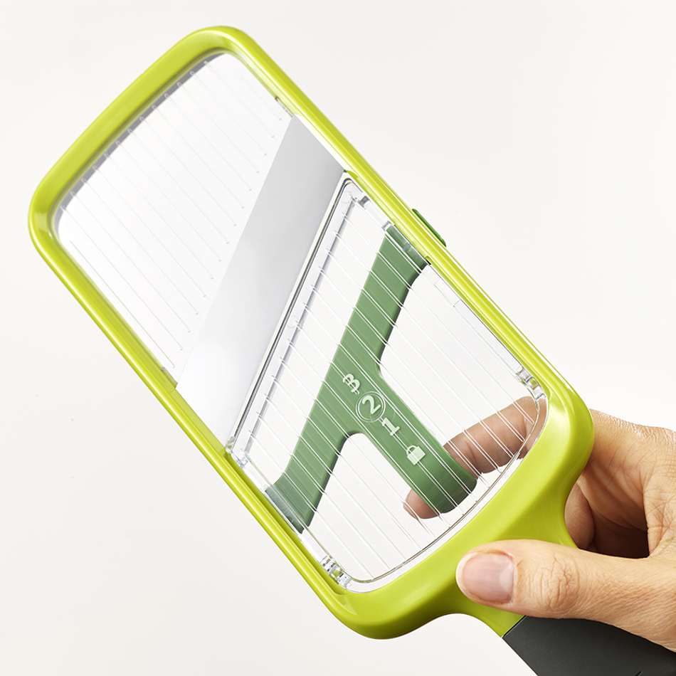 Терка с держателем для продуктов Mandoline зеленая, Joseph Joseph