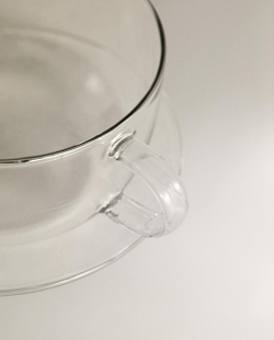 Zara Home чайная пара из боросиликатного стекла, цвет серебристый, 16 см