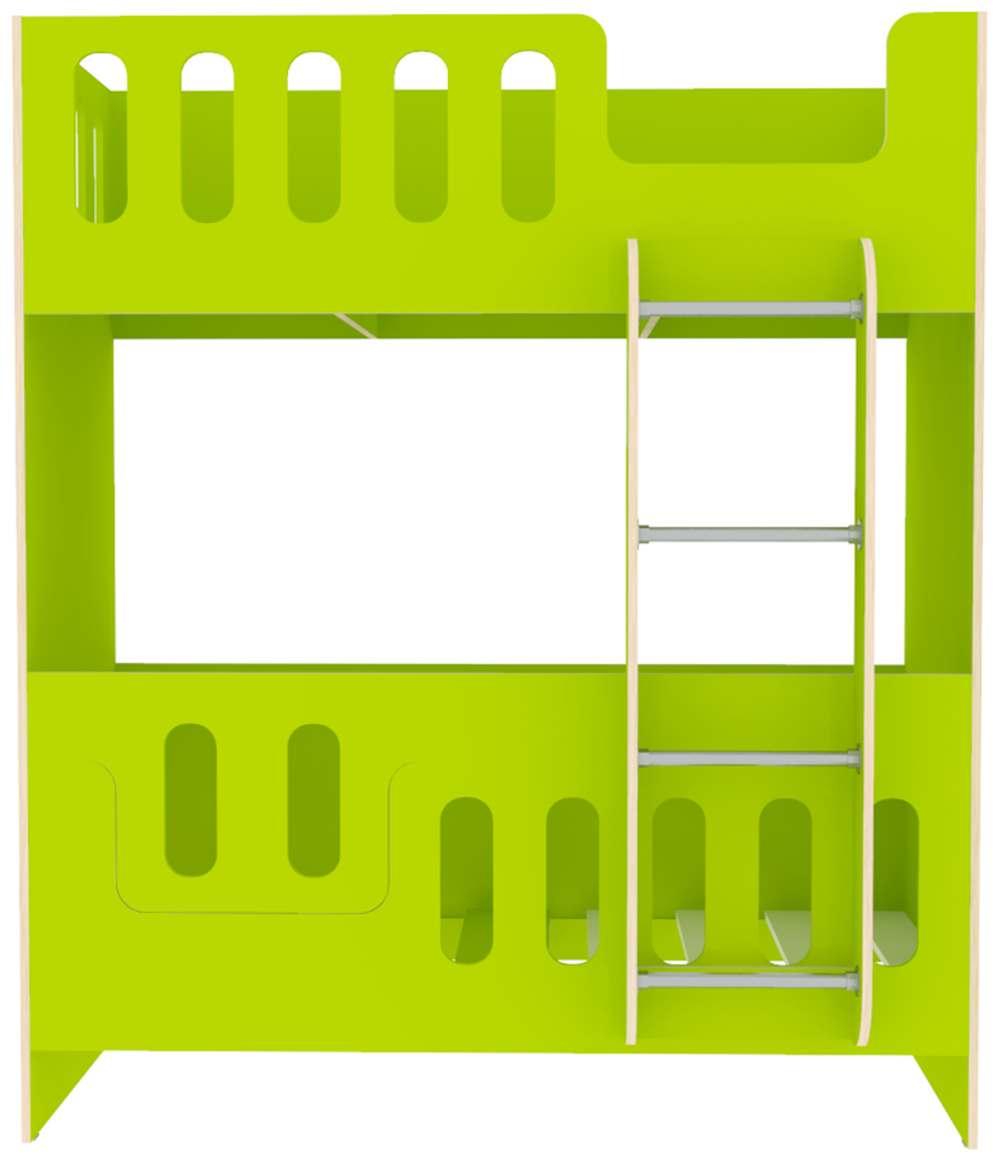 Двухъярусная кровать КарИВи cо сплошным бортом ДС-26 80x160 Лайм