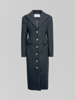 Пальто приталенное на золотых пуговицах с карманами