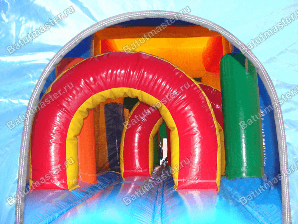 Надувная спортивная полоса препятствий "Веселый паровоз"