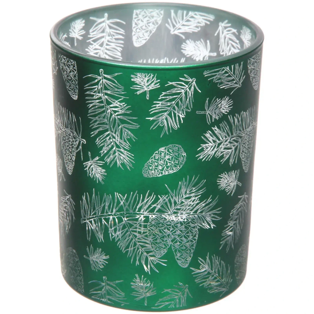 Подсвечник «Зимняя хвоя» 10*12,5 см, Изумруд