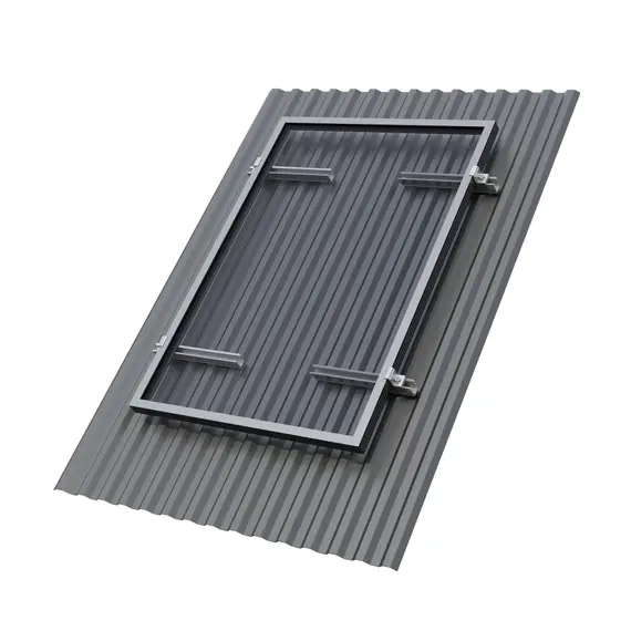 Крепёж одной солнечной батареи 300-600 Вт на наклонную крышу. 70 мм