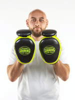 Лапы тренерские LEADERS DUAL BK/GN (ONE, кожа, черный/зеленый)