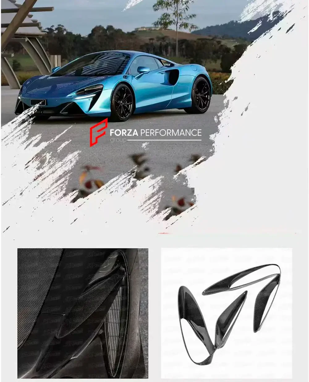 Карбоновые накладки на фары для McLaren Artura 2021+ Артура тюнинг