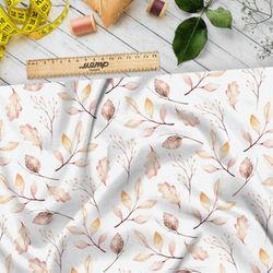 Ткань сатин осенние листья