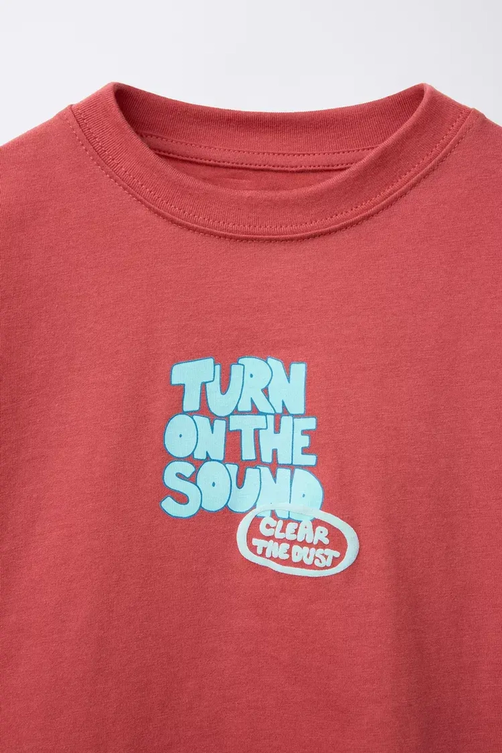 ZARA ФУТБОЛКА С РЕЛЬЕФНОЙ НАДПИСЬЮ, КРАСНЫЙ