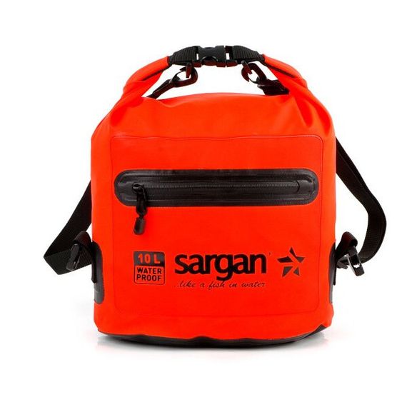 Гермосумка через плечо Sargan Пляжка с доп.карманом 10 л оранжевая