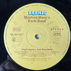 Винтажная виниловая пластинка LP Manfred Mann's Earth Band Nightingales and Bombers (Германия 1977)