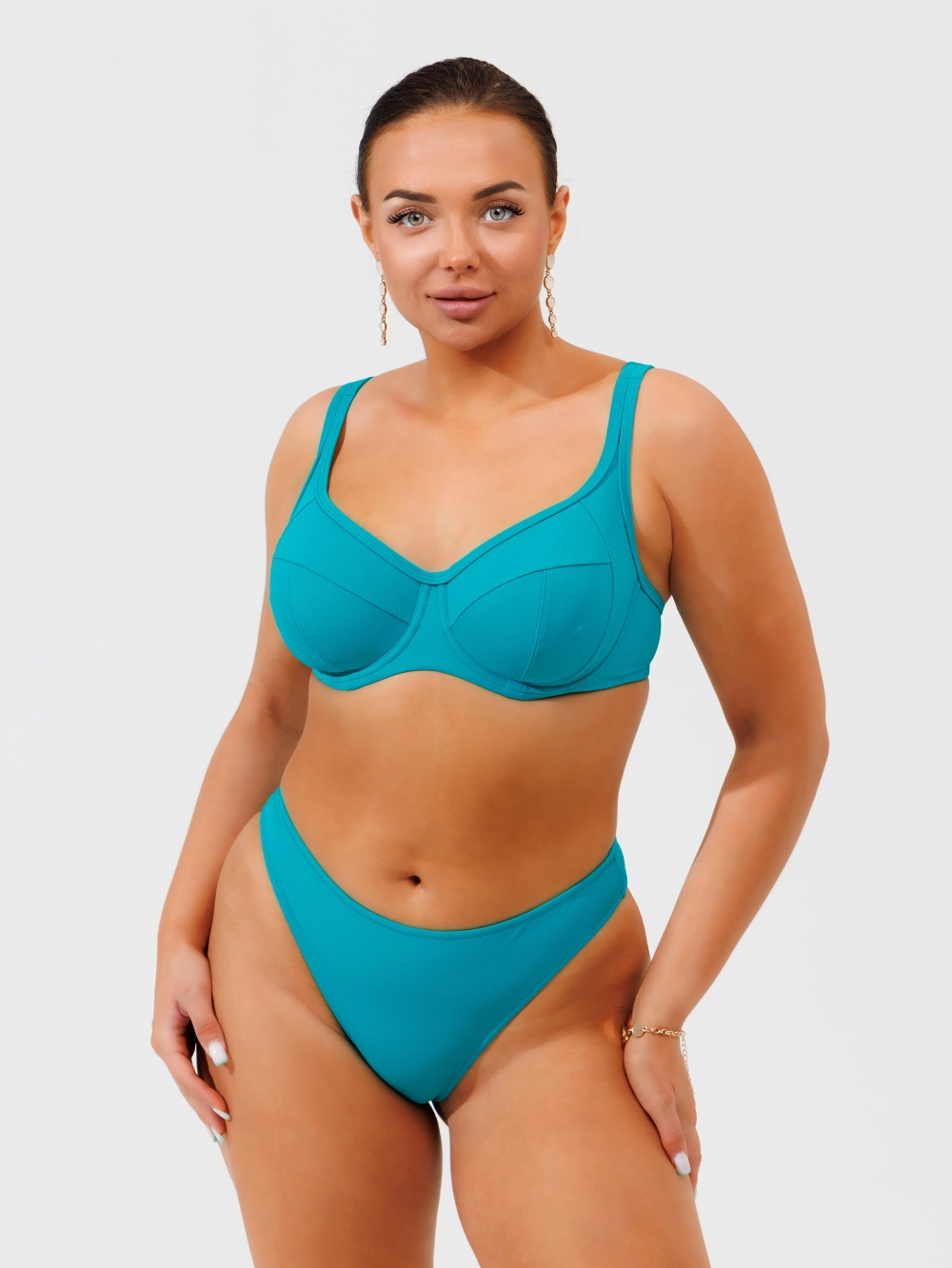 Купальный бюст Zebra мягкая чаша на каркасах (бирюза)